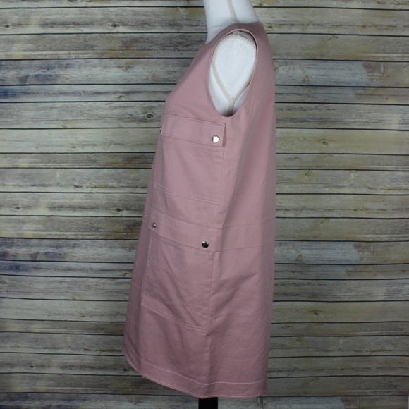 Kenzo Twill Cargo Snap Pocket Shift Dress Size 40 - Picture 3 of 6